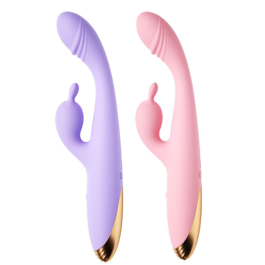 Vibrador de punto G con forma de conejito Vip Mix con glande saliente y estimulador de clítoris