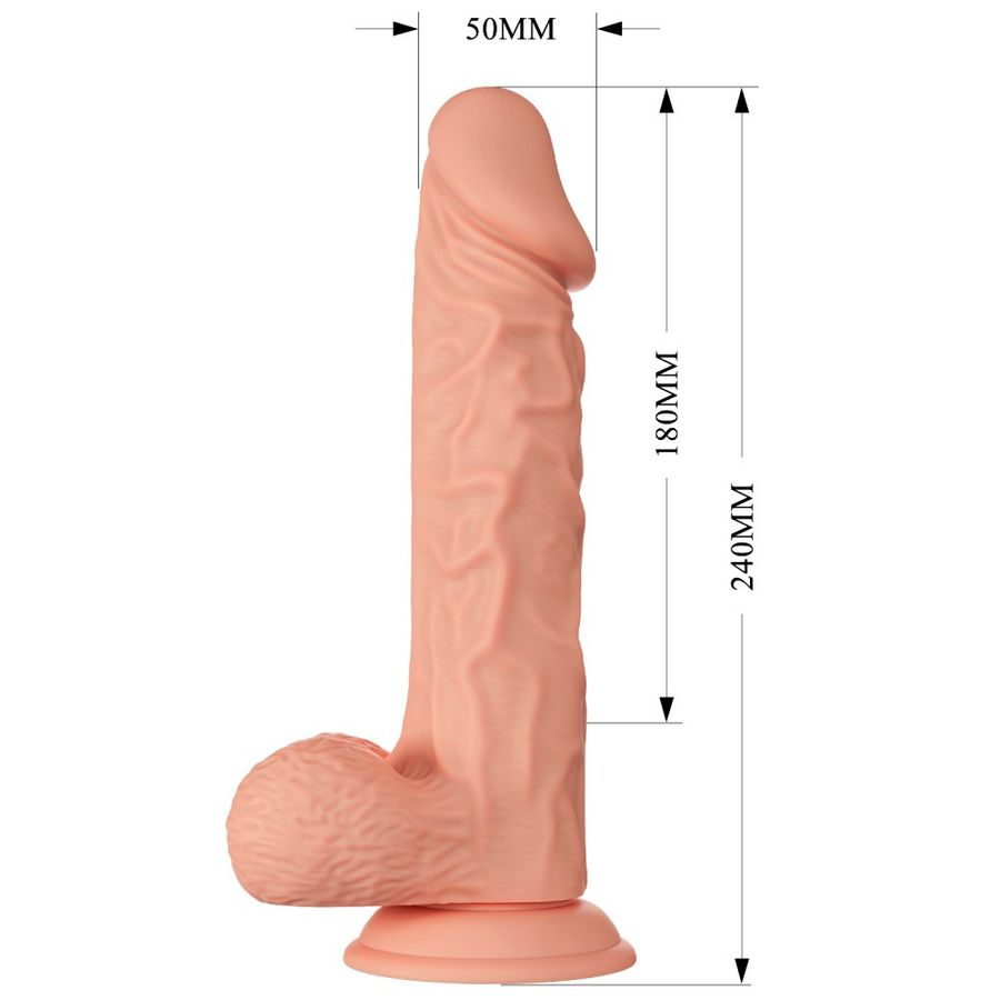 Hermosa prótesis realista Buraq con vibrador multivelocidad 24 x 4,6 cm Vip Mix