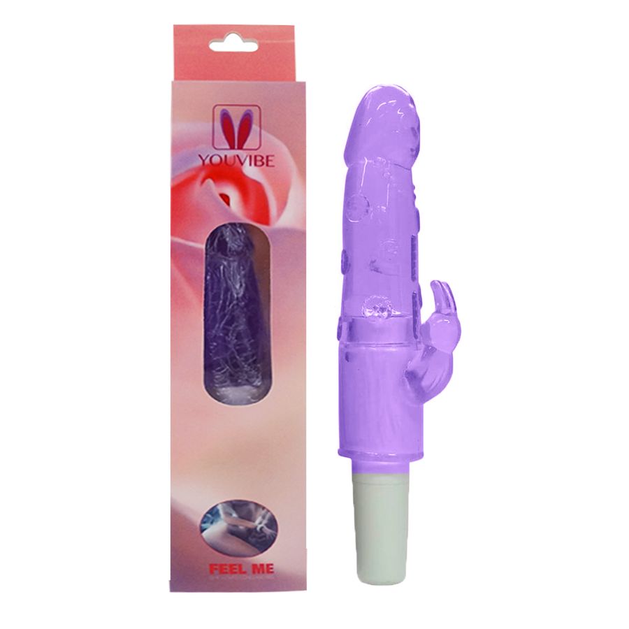 Vibrador de conejo de silicona con estimulador