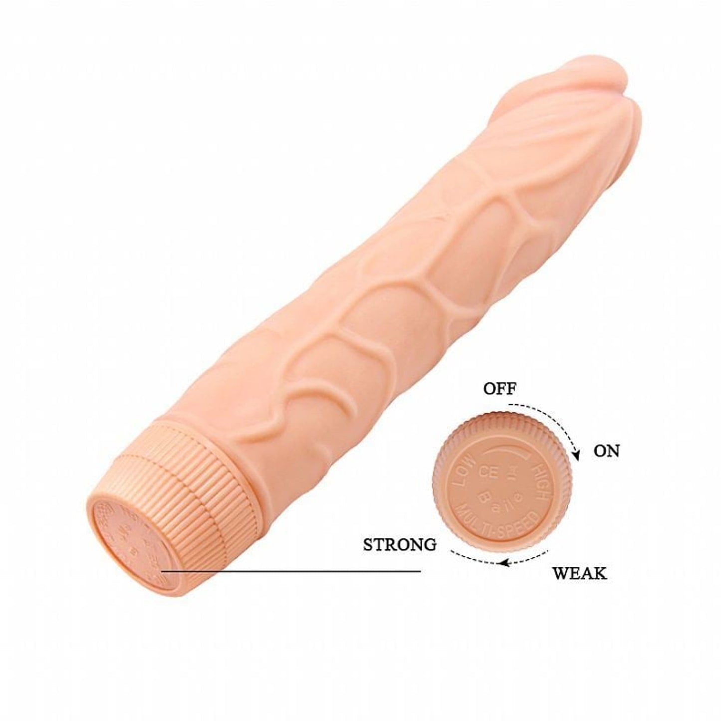 Prótesis realista de silicona Bob 8.8 con vibrador, 22,5 x 4,5 cm, Vibe Toys