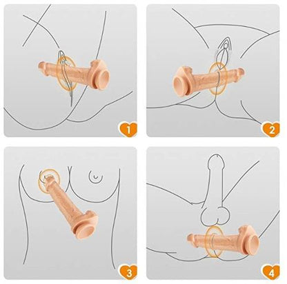 Consolador Dildo Realista Ventosa Piel Escroto 20 Cm