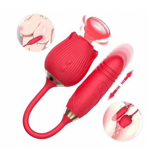 Sophie Vibrador en forma de rosa con 7 modos de vibración, ida y vuelta y pulsación