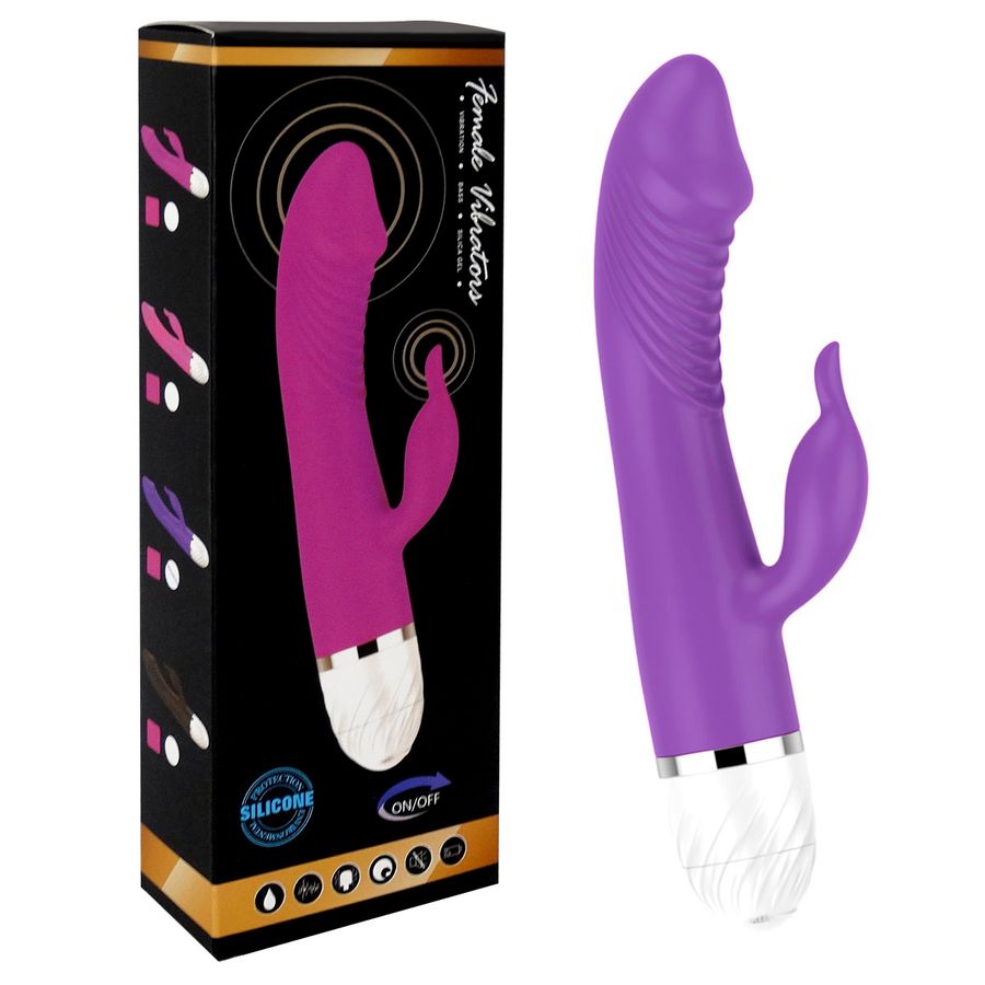 Vibrador Femenino con Estimulador de Clítoris y 12 Modos de Vibración