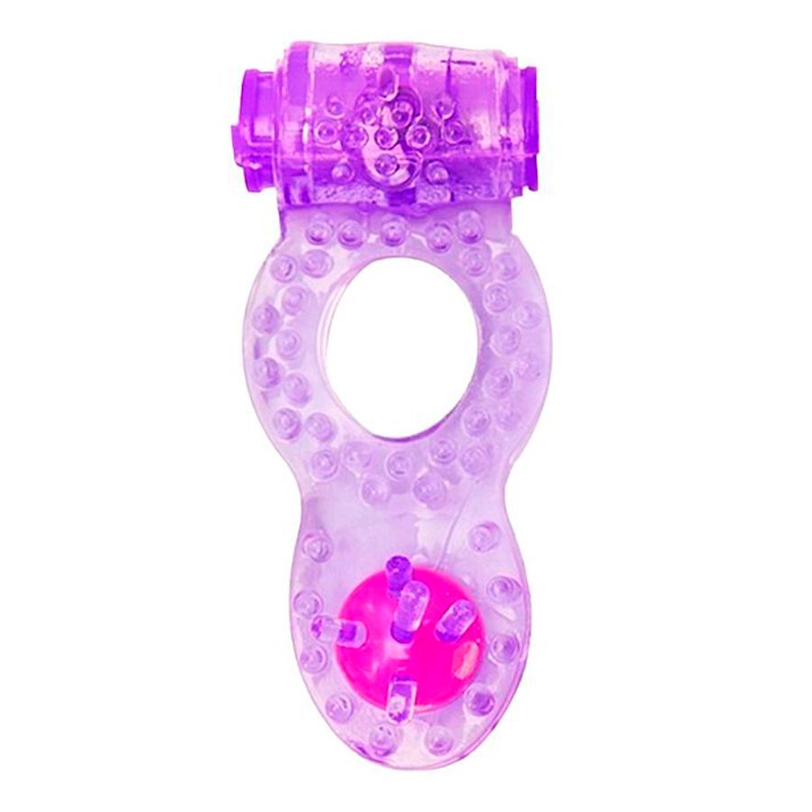 Anillo para el pene con vibrador y perla estimulante