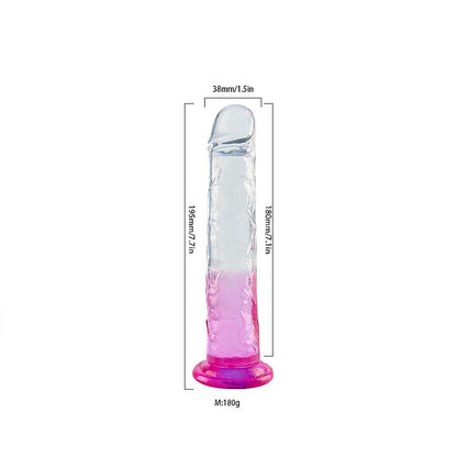 Consolador Realista Flexible y Transparente 19.5x3.8cm