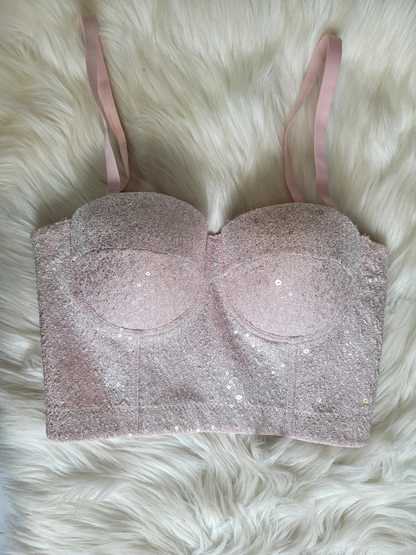 Top corset rosa