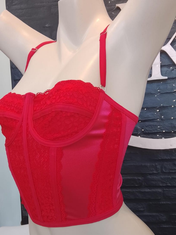 Top rojo talle Único