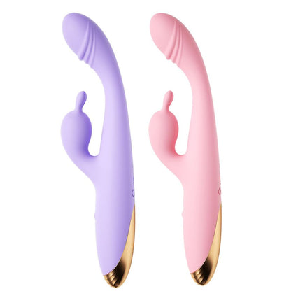 Vibrador de punto G con forma de conejito Vip Mix con glande saliente y estimulador de clítoris