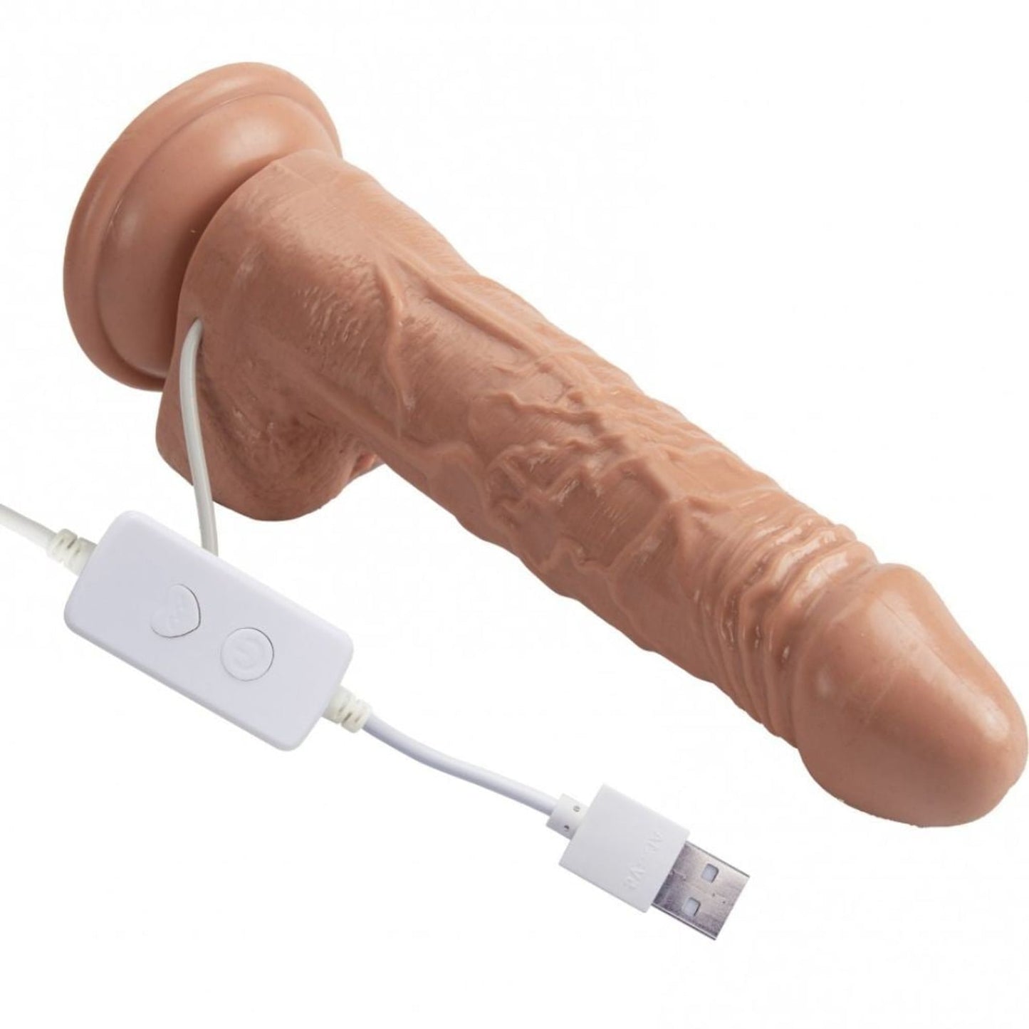 Dildo protésico realista con 10 modos de vibración y 7 movimientos.
