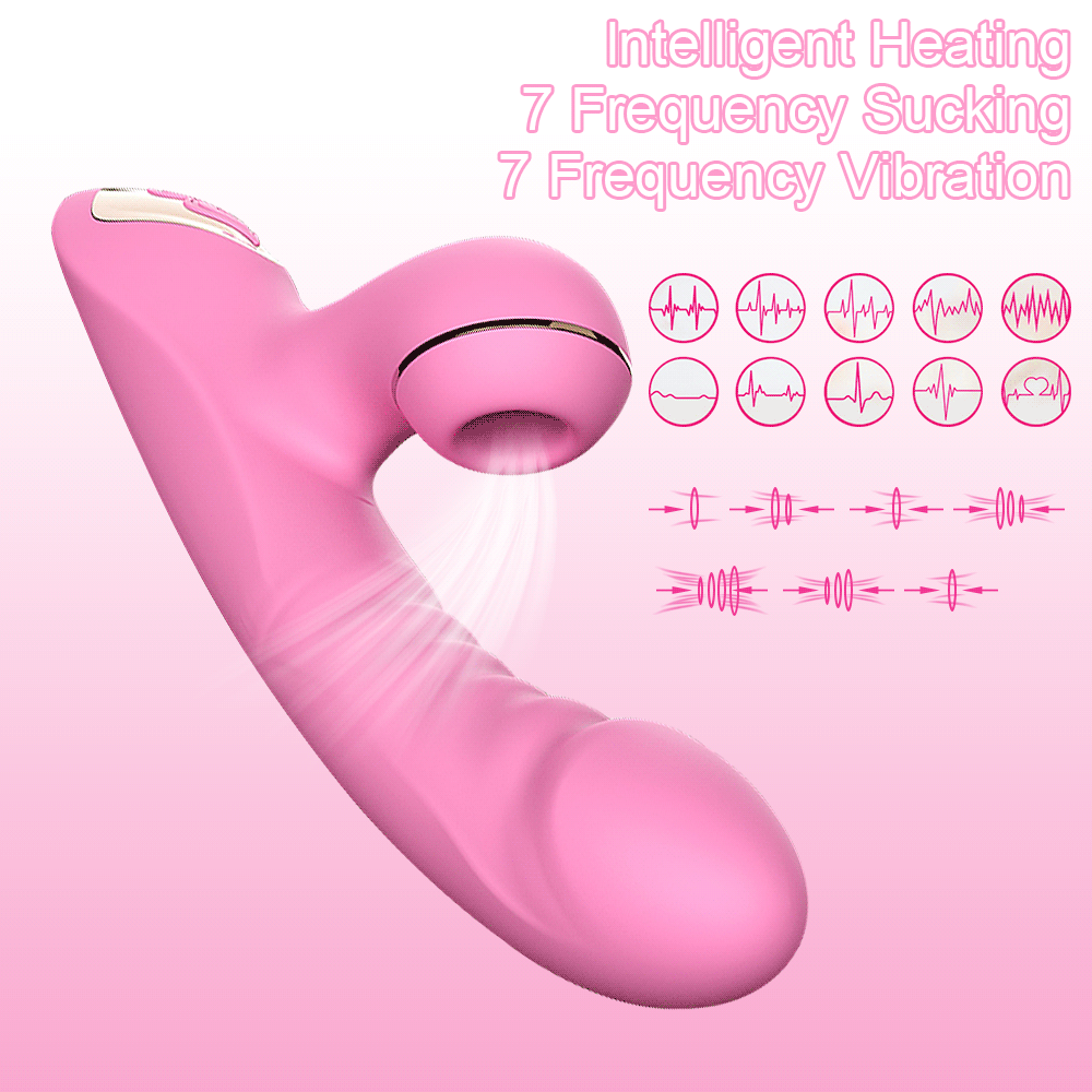 Vibrador con succionador de clítoris y calefacción