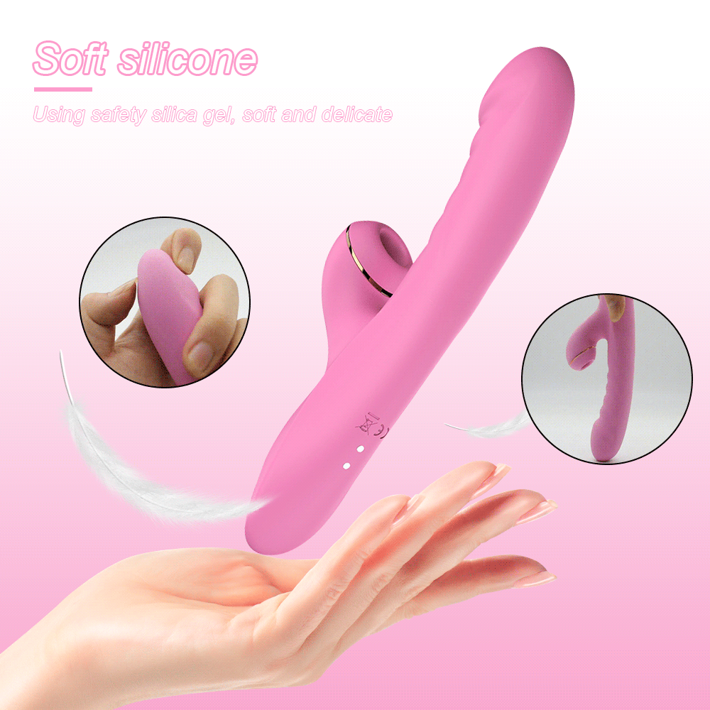 Vibrador con succionador de clítoris y calefacción