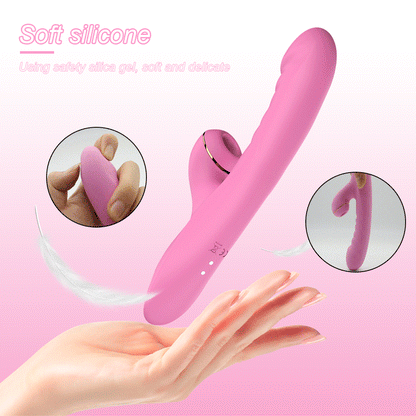 Vibrador con succionador de clítoris y calefacción