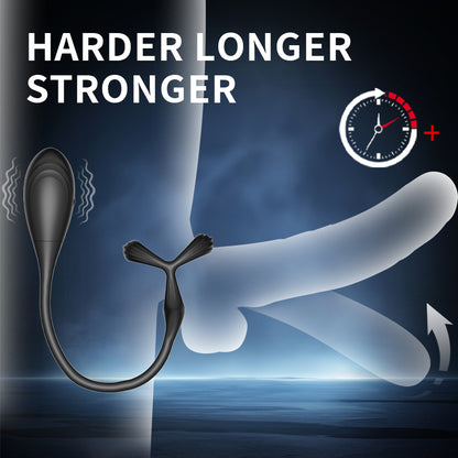 Estimulador de próstata con anillo para el pene mediante aplicación que se maneja desde cualquier parte del mundo