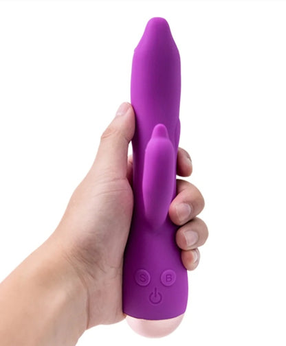 Vibrador con forma de delfín con estimulador clitoriano