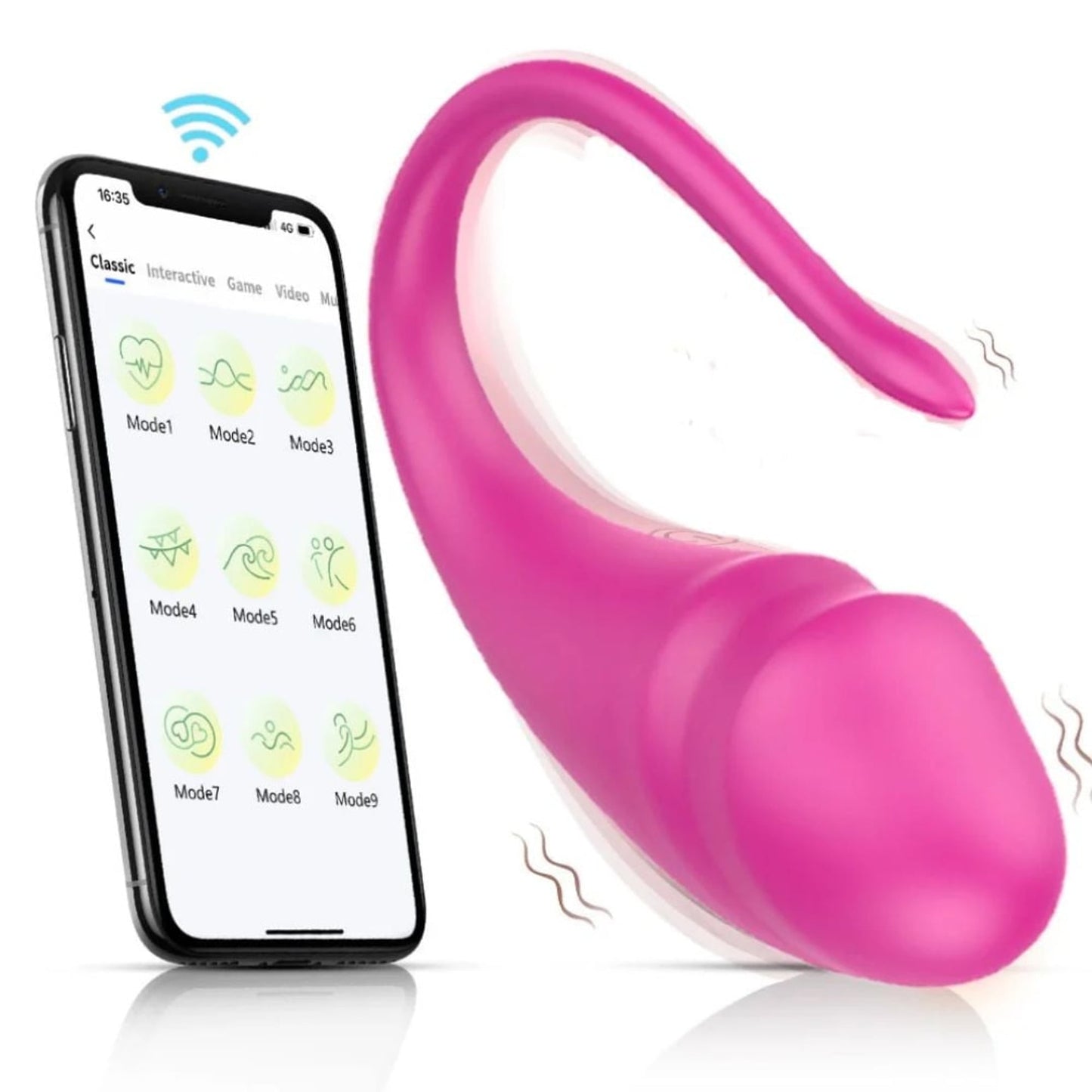 Vibrador para parejas, con forma ergonómica, 10 modos de vibración y control mediante app.