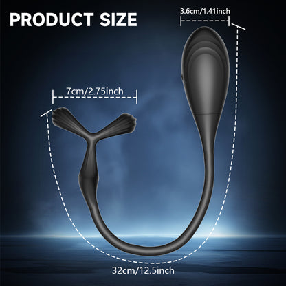 Estimulador de próstata con anillo para el pene mediante aplicación que se maneja desde cualquier parte del mundo