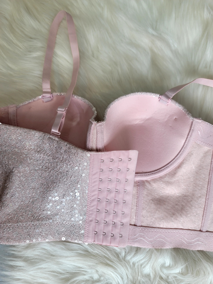 Top corset rosa