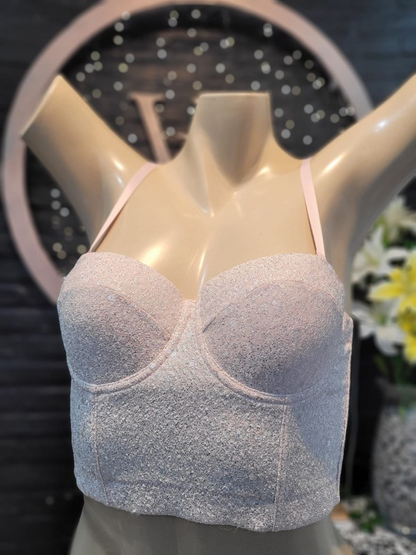 Top corset rosa