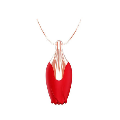Collar Vibrador Mini Collar Vibrador en Forma de Rosa con 10 Modos de Vibración