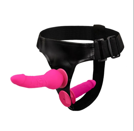 Arnés para parejas con doble prótesis BDSM