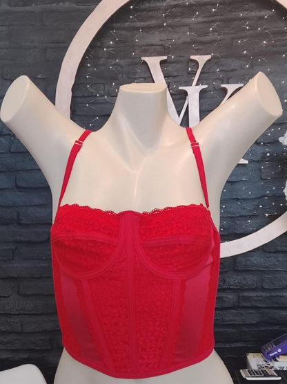 Top rojo talle Único