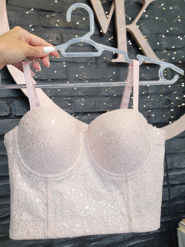 Top corset rosa