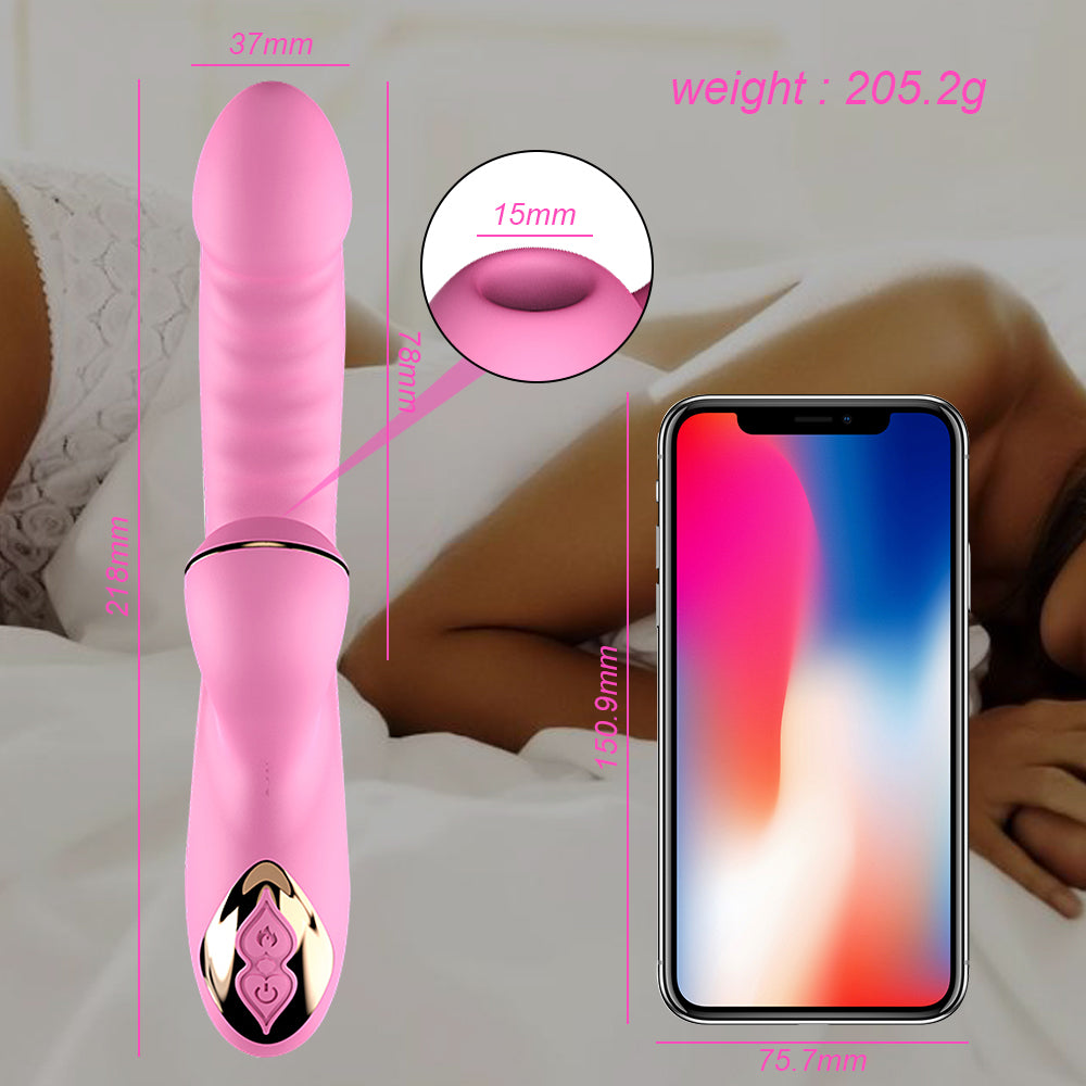 Vibrador con succionador de clítoris y calefacción