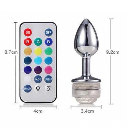 Plug anal LED con 13 colores talla G y control remoto