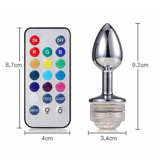 Plug anal LED con 13 colores talla G y control remoto