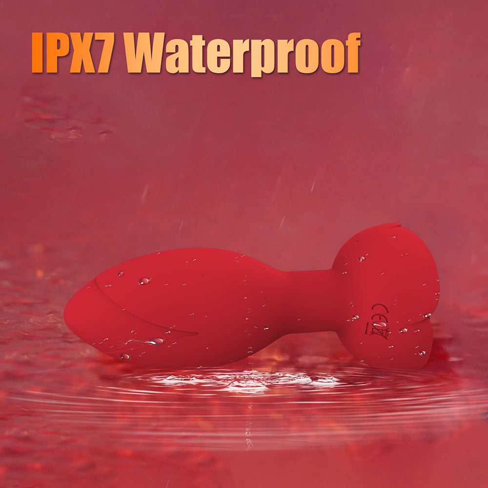 Plug anal vibrador giratorio rosa con control por aplicación